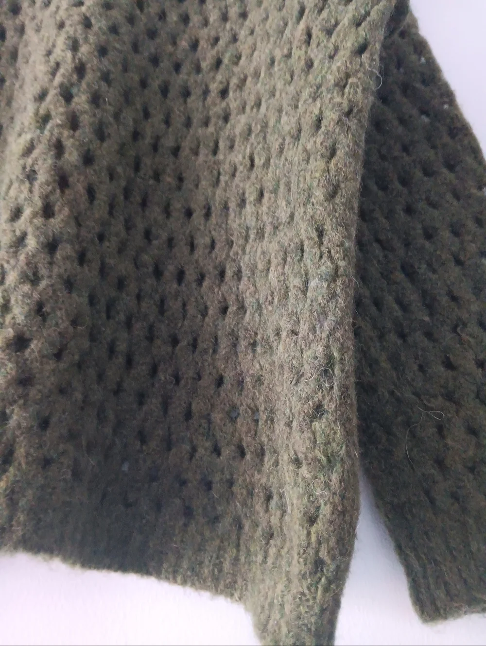 Souvenir Clubbing Green Open Knit Sweater S Fuzzy Textured Hole Knit - Picture 4 of 7